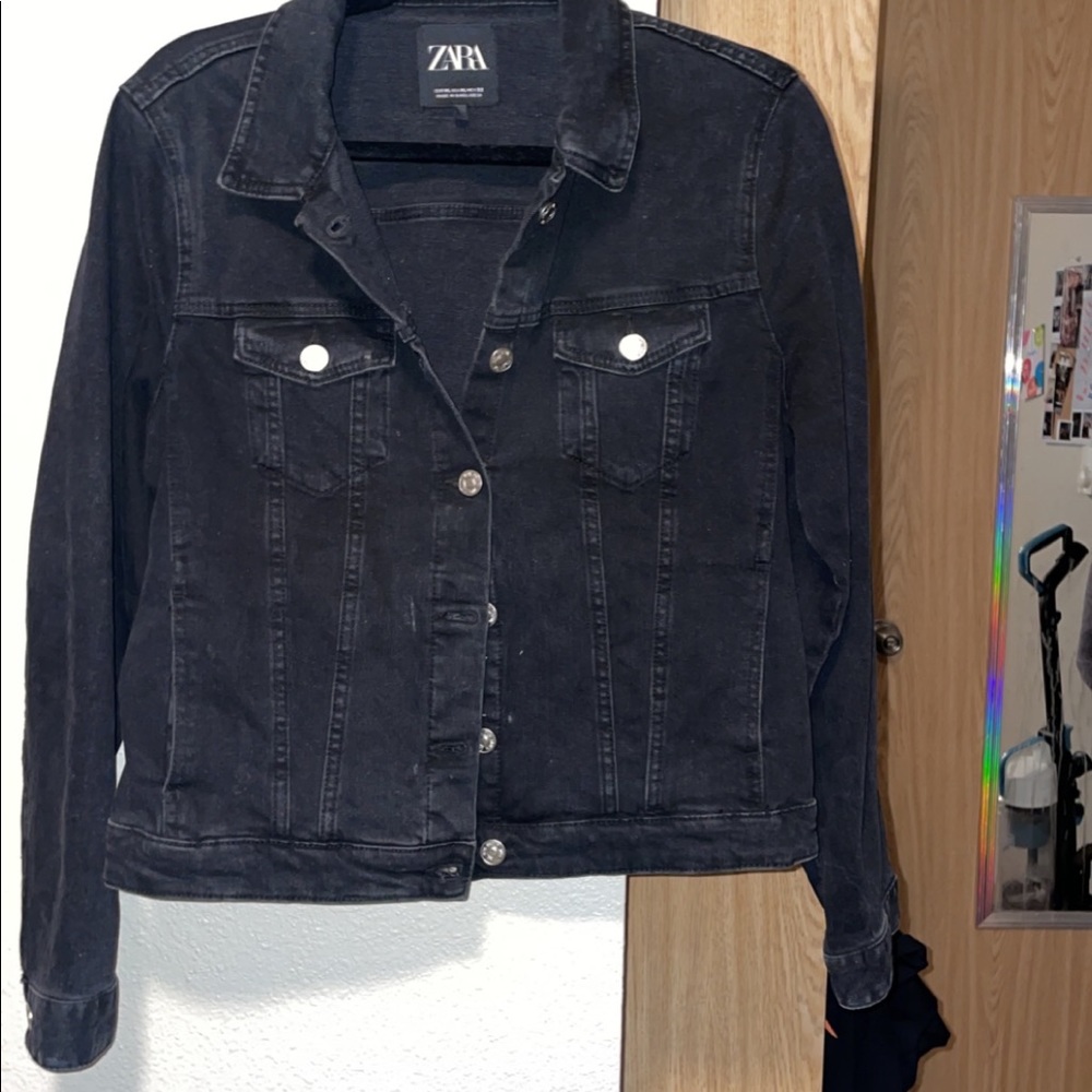 Zara black jean jacket!!!